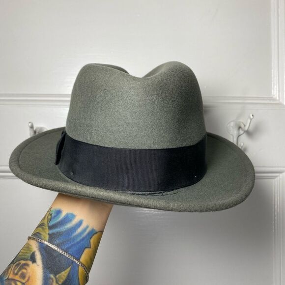 STETSON Cashmere Blend Fedora Hat in Gray/Black - Picture 3 of 10
